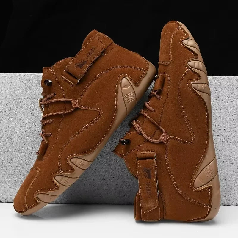 New 2025 Men's Retro Design Sports Shoes Men's Outdoor Casual Leather Breathable Comfortable Summer Hot Selling Flat Ankle Boots