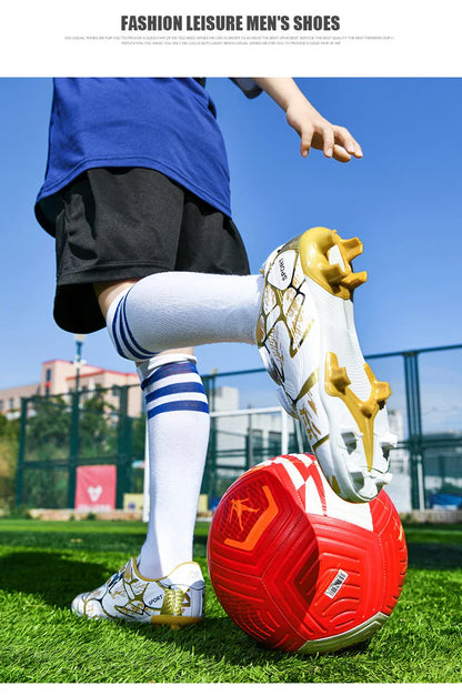 Professional Football Shoes Kids Futsal Sneakers Outdoor Low-cut Soccer Shoes Boys Lightweight Non-slip Children's Sports Shoes