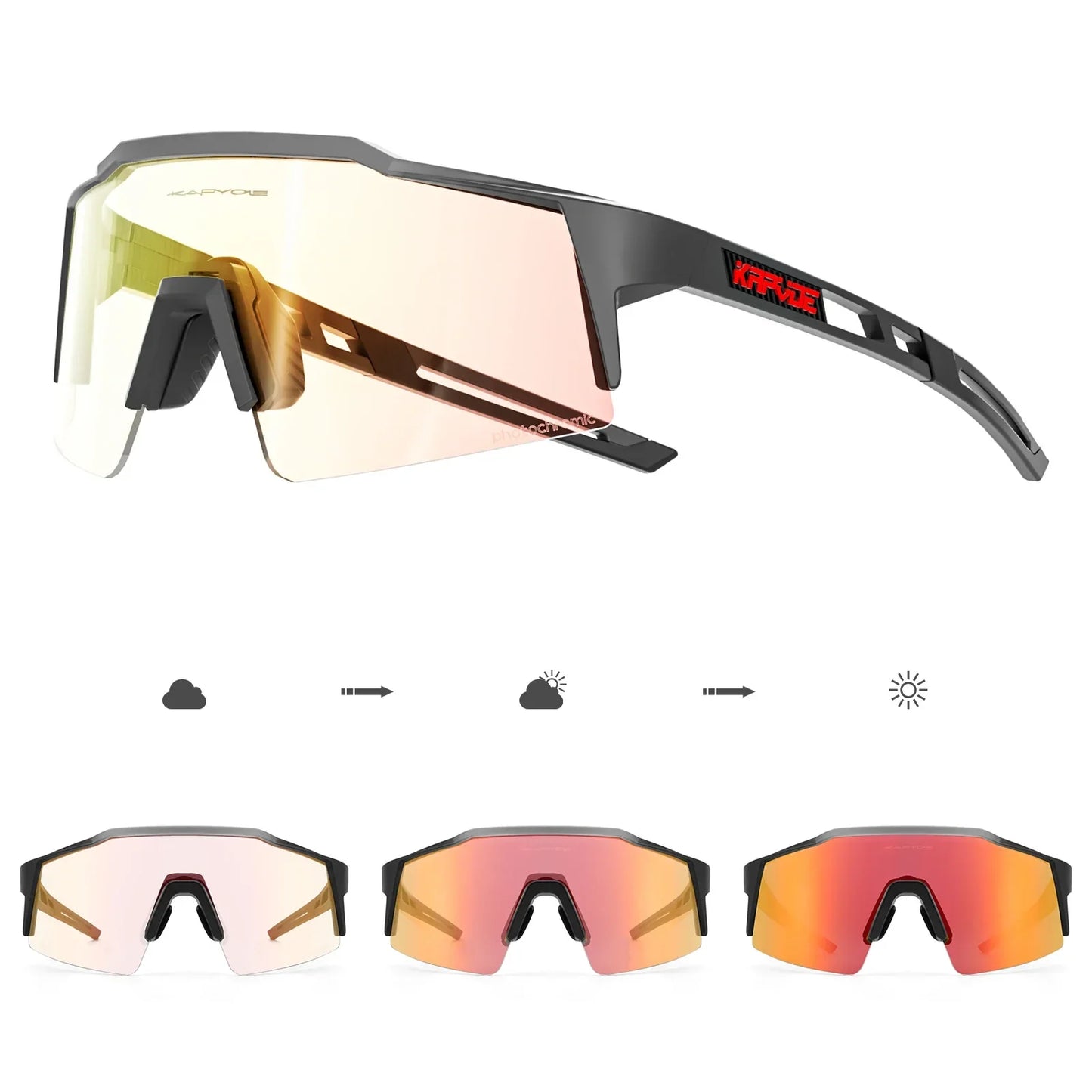 Photochromic Cycling Sunglasses for Men Women Bike Glasses Riding Driving UV400 Mountain Bicycle Goggles Eyewear Sports
