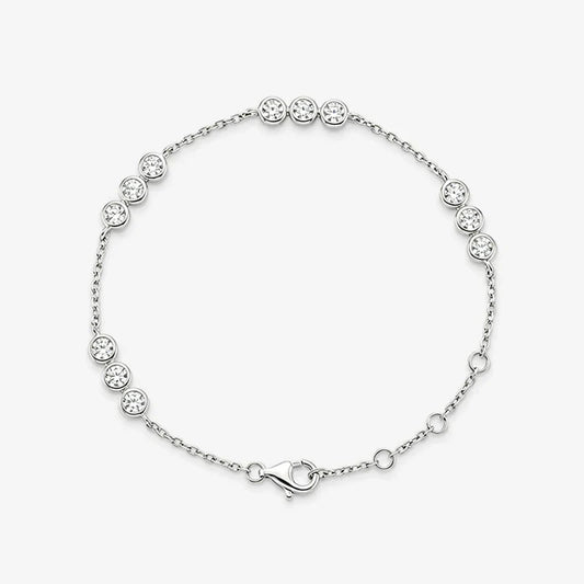 3mm Bubbles Adjustable Real All Moissanite Bracelets for Women Men Classic Lab Diamond Chain S925 Sterling Silver Jewelry