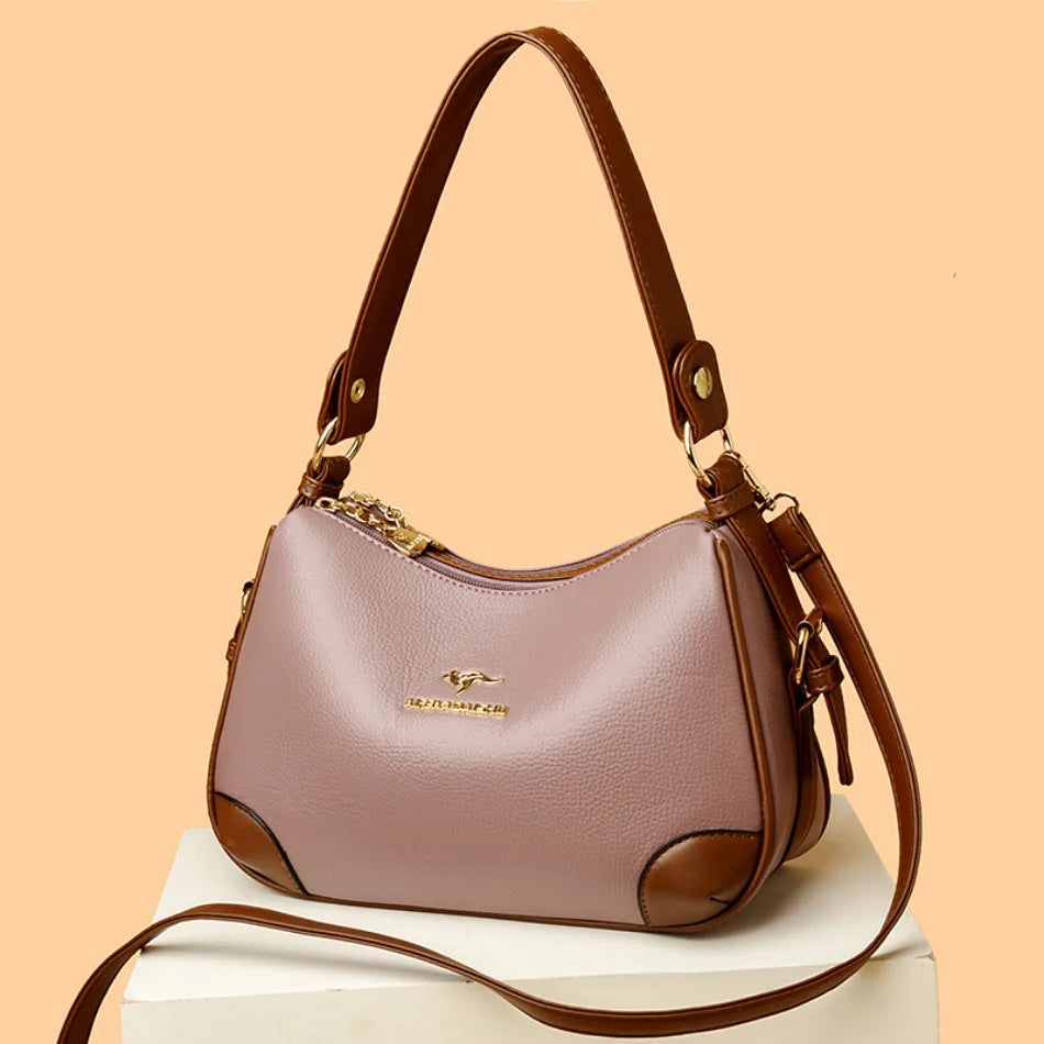 Genuine 3 Layers High Quality Soft Leather Ladies Crossbody Bags for Women Luxury Handbags Women Bags Designer  Shoulder 2024