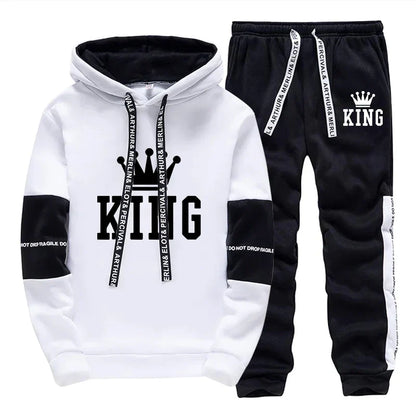 King Printing Mens Tracksuit Hot Sales Casual Hoodie Pants Streetwear Outdoors Mens Clothing Single Piece Sweatshirts Sweatpants