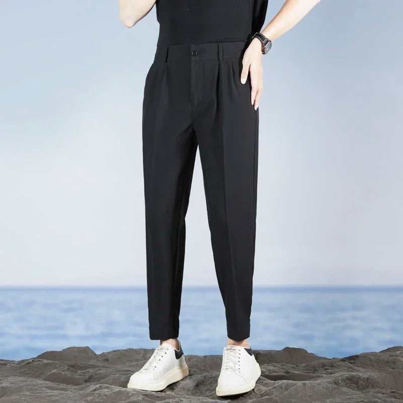 Korean Fashion Summer Men's Casual Harem Pants High Street Loose Bound Feet Sweatpants Male Black Gray White Jogging Trousers