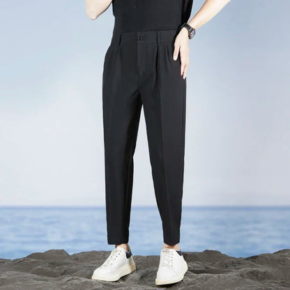 Korean Fashion Summer Men's Casual Harem Pants High Street Loose Bound Feet Sweatpants Male Black Gray White Jogging Trousers