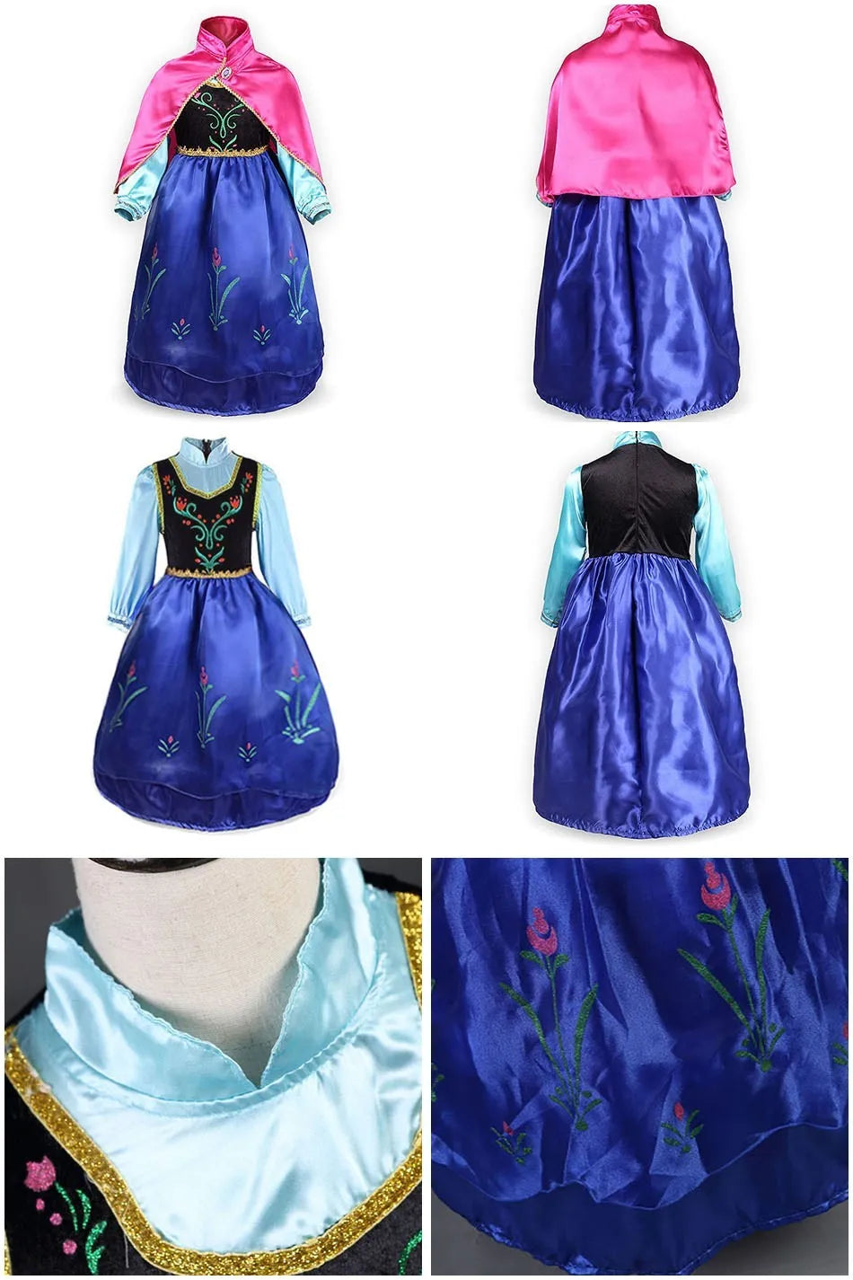 Fantasia Infantil Belle Menina Halloween Princesa Vestido Cosplay Festa Crianças Rapunzel Cinderela Anna Elsa Encanto Roupa de Aniversário