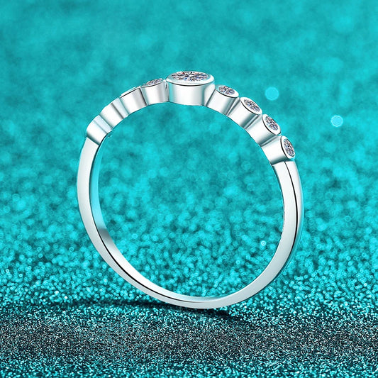Full Moissanite Ring Engagement Rings for Women 925 Sterling Silver with White Gold Plated Wedding Promise Eternity Band