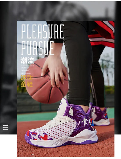 2024 New Children's Basketball Shoes for Boys Non-slip Kids Sport Shoes Wear-resistant Outdoor Kids Girls Sneakers Trainers