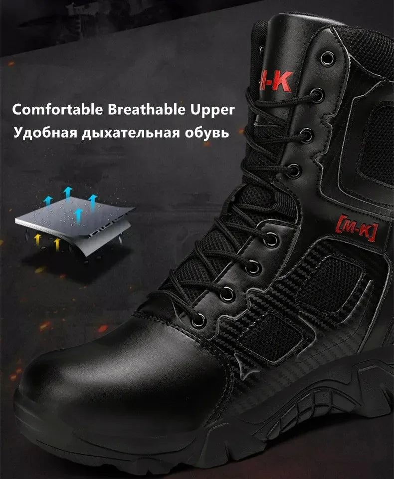 High-Top Work Boots Indestructible Safety Shoes Men Steel Toe Shoes Puncture-Proof Sneakers Male Shoes Men Non Slip Work Shoes