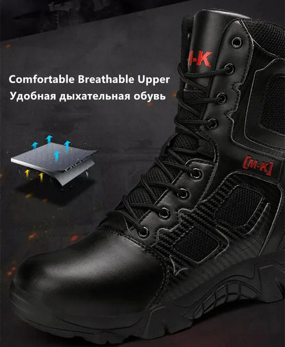 High-Top Work Boots Indestructible Safety Shoes Men Steel Toe Shoes Puncture-Proof Sneakers Male Shoes Men Non Slip Work Shoes