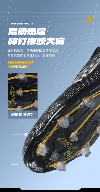 New Men Soccer Shoes Training Boys Sport Football Boots FG/TF Non Slip Match Breathable Adult Long Spikes Cleats Outdoor Sneaker