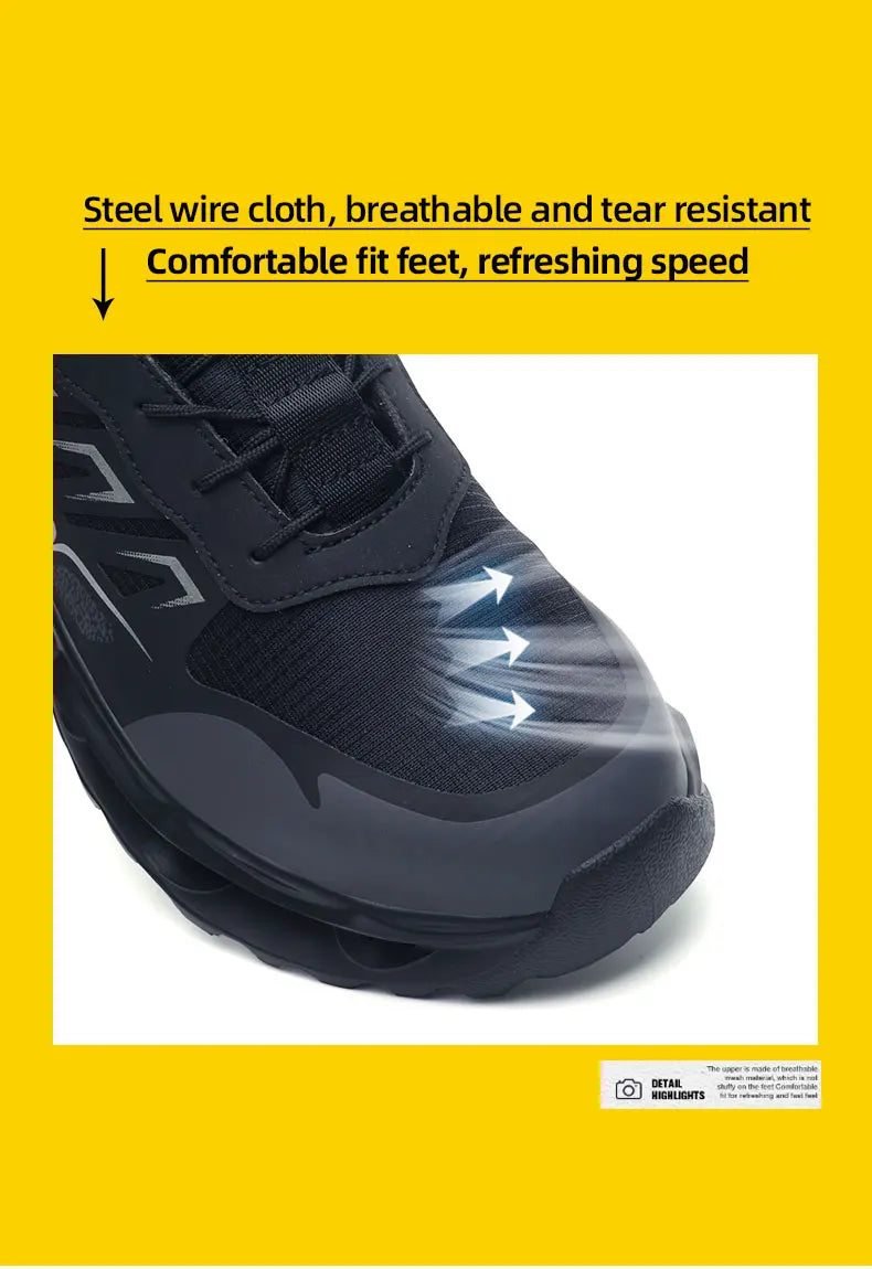 Fashion Steel Toe shoes Work Sneakers Safety Shoes Men Rotating button Protection Shoes Puncture-Proof Indestructible shoes