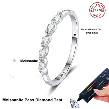 Full D Color VVS1 Moissanite Ring Delicate Lab Diamond Ring 925 Sterling Silver for Women Engagement Wedding Jewelry