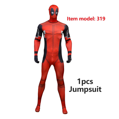 Deadpool Child Costume Halloween Costumes Kids Men Adult Superhero Bodysuit Jumpsuit Children Cosplay Costume Swords Accessories