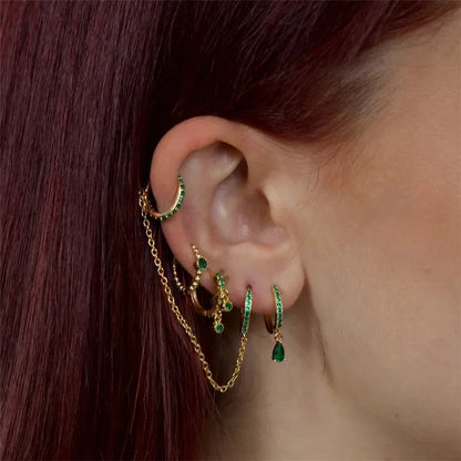 ROXI Ear Jewelry Set Water Drop Suit Earrings For Women Fashion Tassel Hoop Earring Piercing Pendientes Casual Street Jewelry