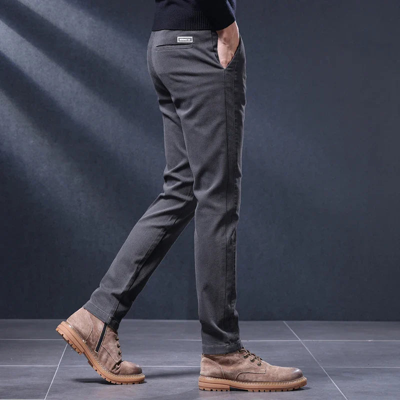 Classic Slim Fit Mens Casual Pants Breathable Straight Stretch Korean Business Trousers Spring Autumn New Fashion Male Clothing