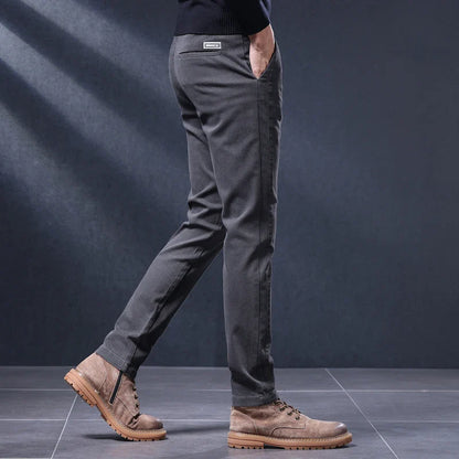 Classic Slim Fit Mens Casual Pants Breathable Straight Stretch Korean Business Trousers Spring Autumn New Fashion Male Clothing