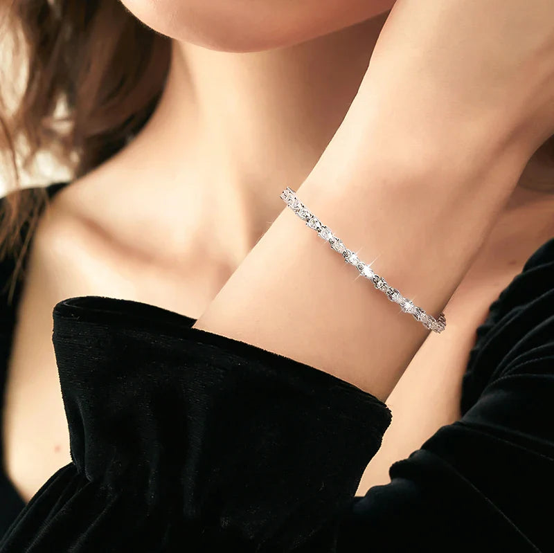 D VVS1 Pear Cut Moissanite Tennis Bracelet Diamond GRA s925 Sterling Silver 18k Dainty Tennis Bracelets for Women Man