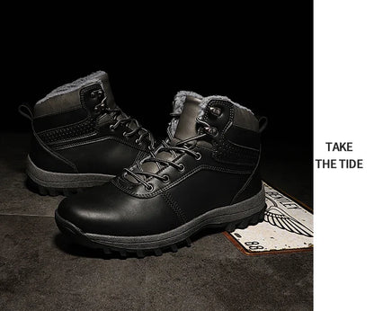 Men Boots High Quality Hking Shoes High Top Shoes Tactical Sneakers Snow Wniter Boots Outdoor Mountaineering Camping Thick Sole