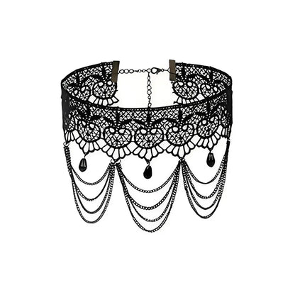Punk Black Sexy Lace Chokers Necklace For Women Fashion Retro Clavicle Chain Halloween Collar Choker Steampunk Gifts