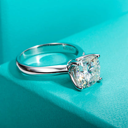 3.5ct D Color Cushion Cut Moissanite Engagement Wedding Ring 925 Sterling Silver Rings For Women Jewelry Wholesale