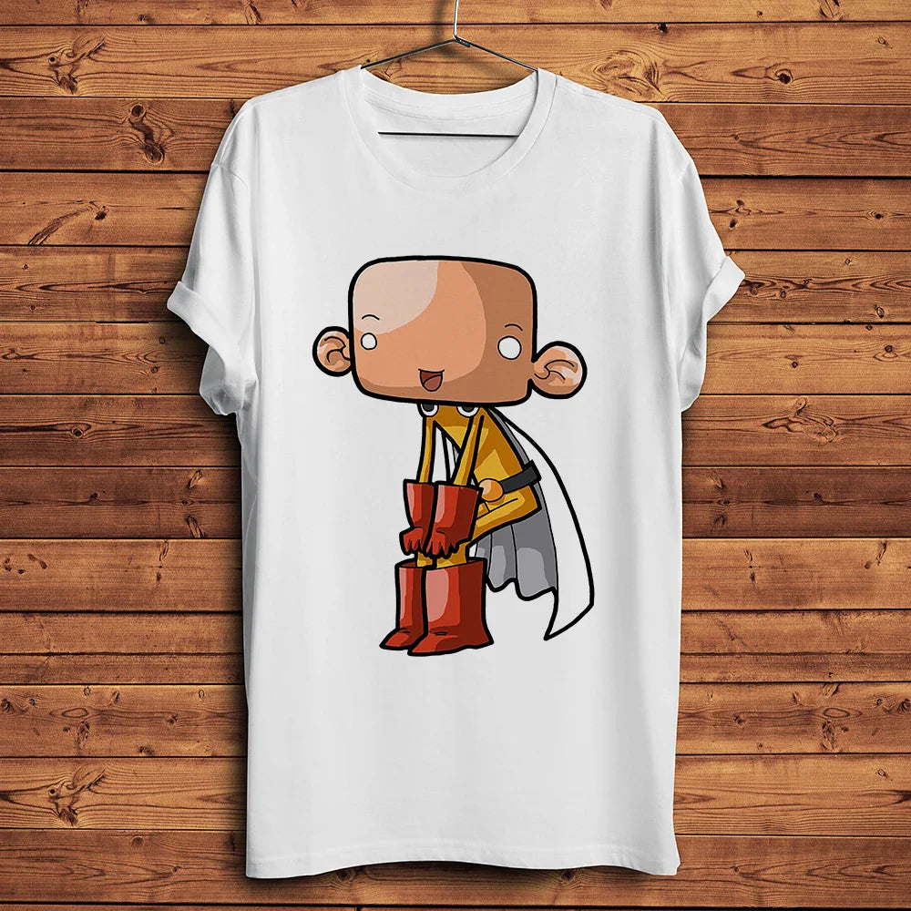 one punch Hero,Saitama,OK MAN,Funny Anime Tshirt ,Men White Casual Short Sleeve T-Shirt,Unisex Streetwear,manga Tee