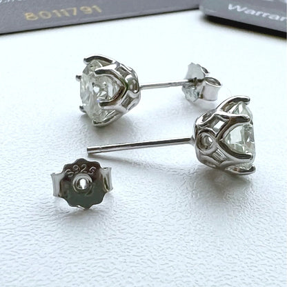 Real 1 CT D Color Moissanite Stud Earrings For Women Top Quality 925 Sterling Silver Sparkling Wedding Jewelry
