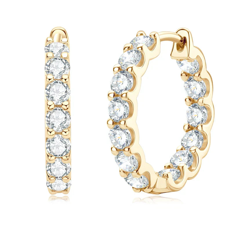 Hoops 100% 925 Sterling Silver Real 3mm Moissanite Stud Earrings For Women Sparkling Jewelry Gifts with Certificate Gifts