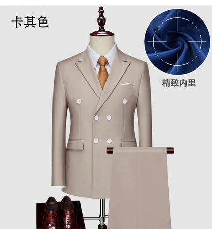 Men's Slim Fit 2 Piece Suit Elegant Business Wedding Party Blazer Jacket PantsElevate Your Look