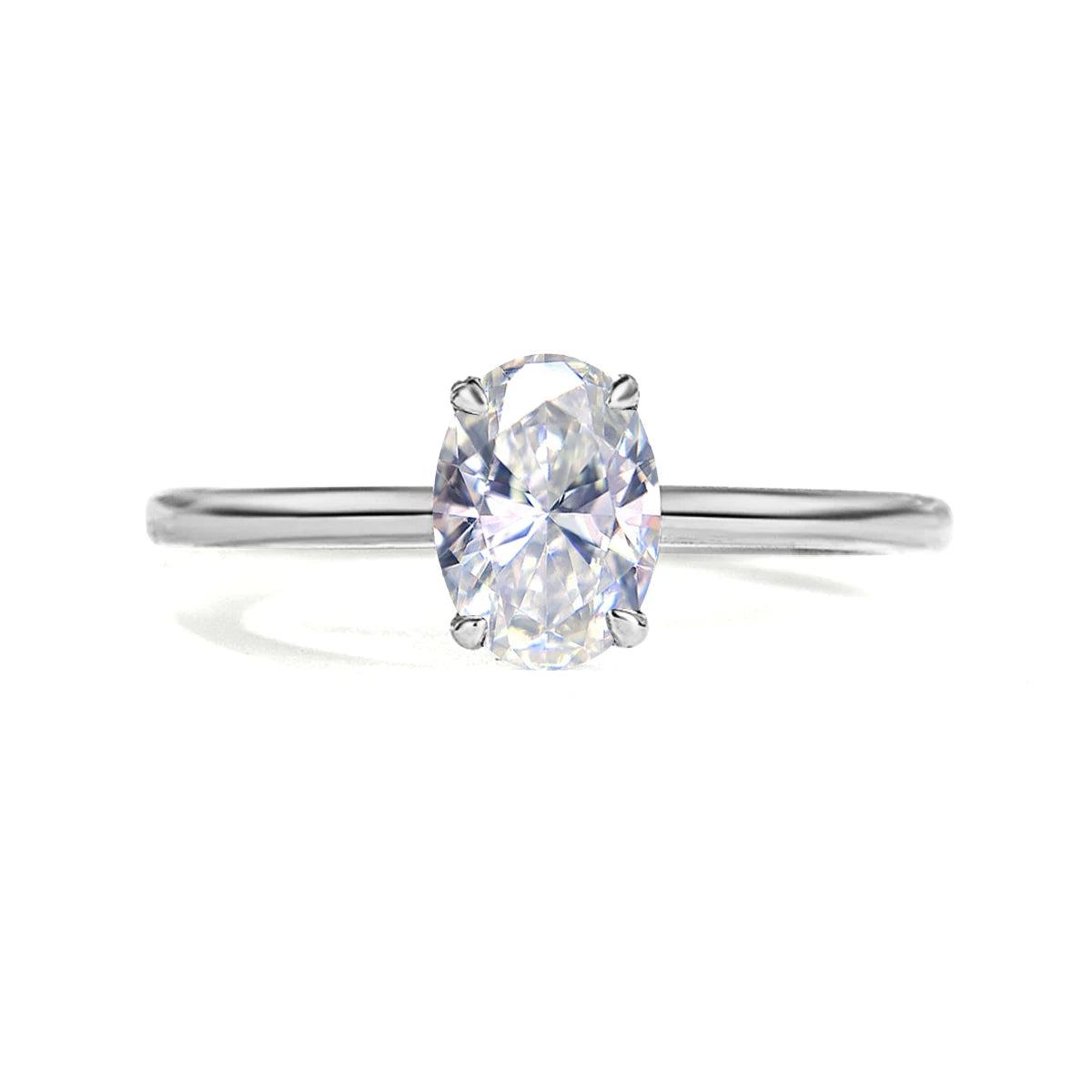 Certified Oval Moissanite Ring 1 Carat 5*7mm Brilliant Stone Solid Sterling Silver 925 Wedding Jewelry For Woman Gift