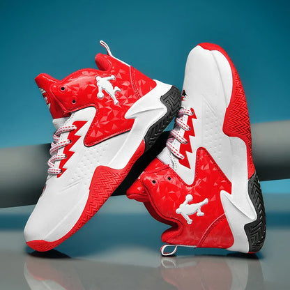 Fashion Basketball Shoes for Kids High-top Sneakers Children Casual Sports Shoes Ankle-protected Anti-slippery Gym Trainers Boys