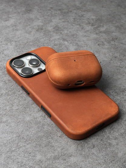 Genuine Leather Case for iPhone 17 16 15 Pro Max Magnetic PULL-UP Cowhide Phone Cover