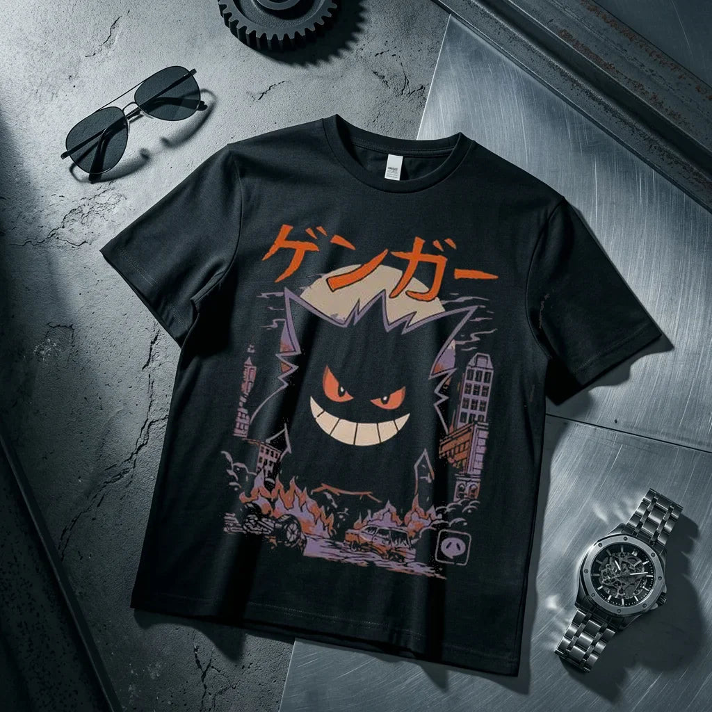 Gengar Kids T Shirt Men Women Cotton Short Sleeve Tee Anime Print Tops Streetwear Parent-child Clothing