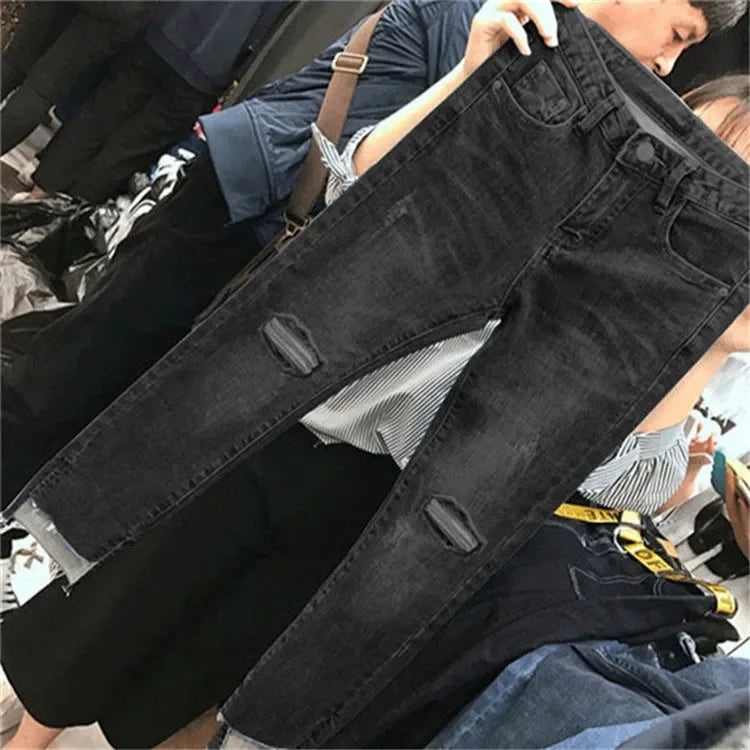 Women's Cropped Pants Spring Autumn Trendy Denim Leggings