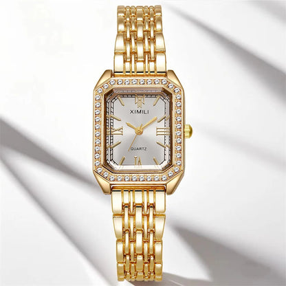 2025 Light luxury Brand Watch Women Business Simple Diamond Gold Watches Casual Female Student Fashion Quartz Clock Wristwatches