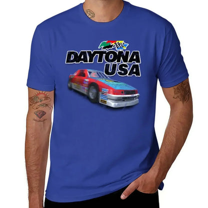 plus size tops man clothes custom t shirts design your own workout shirts for men Daytona USA Distressed Car Logo T-Shirt