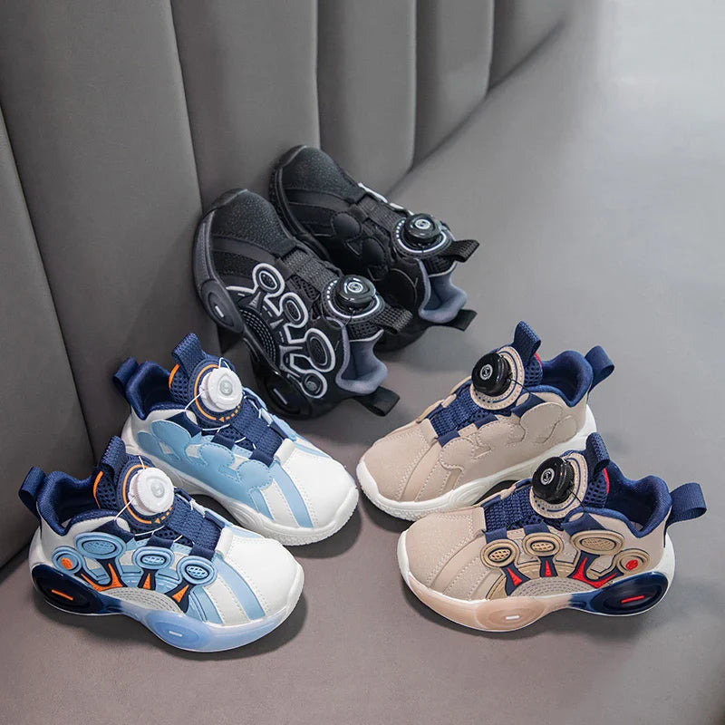 Children Fashion Sneaker Boys Casual Shoes Leather Flat Student Walking Shoes Outdoor Girl Basketball Sports Footwear Zapatillas