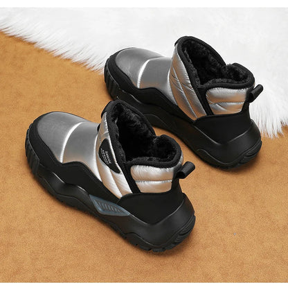 Winter shoes men's high top plush warm cotton shoes, high-quality and fashionable cold resistant outdoor cotton boots snow boots