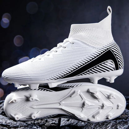 AG/FG Football Boots Unisex Kids Youth PU+Fabric Upper TPU Sole Anti-Slip Durable Outdoor Sports Pitch Training Shoes