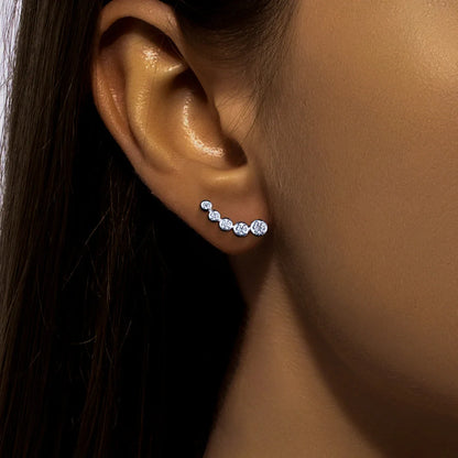 0.82cttw Moissanite Stud Earrings 925 Sterling Silver Gold Plated Classic Bezel Smile Earrings for Women Jewelry Gifts