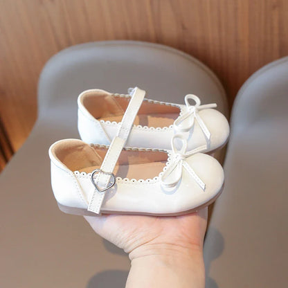 Summer Girl's Princess Shoes Bowknot Round Toe Hook-loop Shallow Cute Daily Kid's Flat Shoe Solid Colors Anti-slip Children Shoe