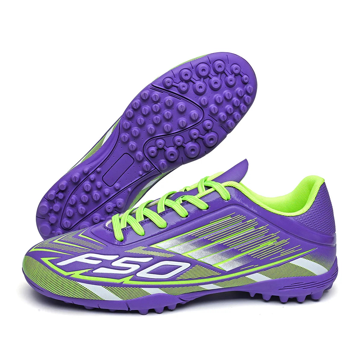 Men Women Kids TF Turf Soccer Cleats Training Wear Non-Slip Wear-Resistant PU Fabric Rubber Sole