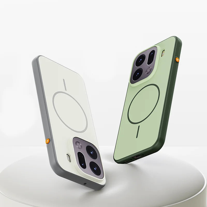 For OPPO Find X9 X9 Pro Case Magnetic Double Color Matte PC +TPU Skin Feel Back Cover with Metal Button for Find X 9