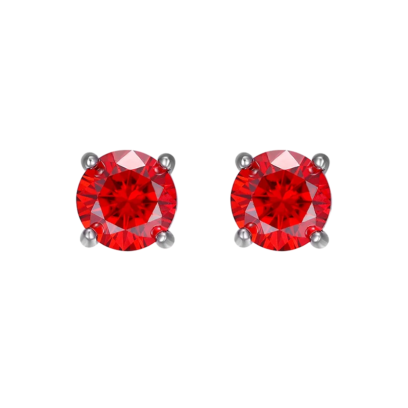 0.3-2CT Colorful Moissanite Studs Earrings for Women Sparkling Diamond Jewelry Certified 100% 925 Sterling Silver Earring