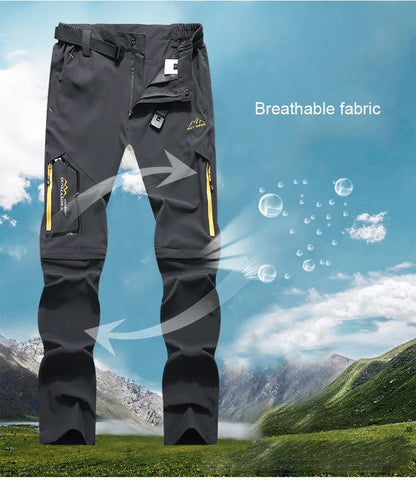 Men's Camping Hiking Pants Trekking High Stretch Summer Thin Waterproof Quick Dry UV-Proof Outdoor Travel Trousers