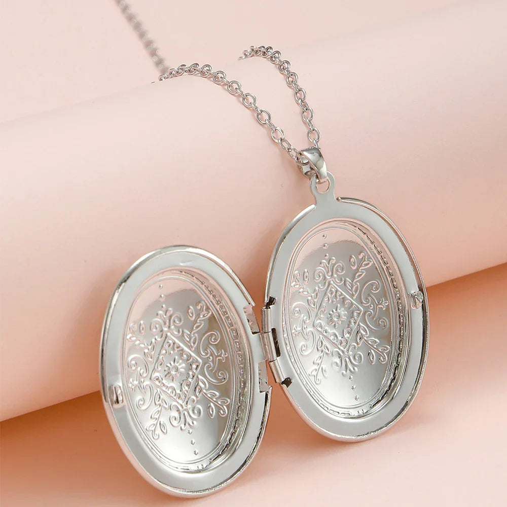 Love Heart Secret Message Locket Necklace Pendant Vintage Gift For Lover Couples Custom Message Fashion Jewelry