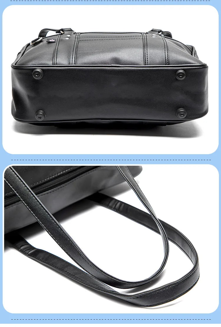 Briefcase high Students Bag Schoolbags Shoulder Bags14-16inch Laptop Bag's Messenger Bags Office HandbagPU Leather tote bag