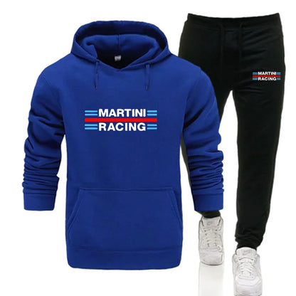 2025 new Martini Racing Hoodie Suit Men's Fashion Hoodie Brand Pants Casual Jogging Suit Sports Wear Sweatshirt Autumn Winter