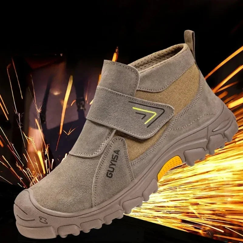 New Anti Smashing and Anti Puncture Men's and Women's Safety Shoes  Protective Boots  Wear-resistant Suede Shoes  Anti Scalding