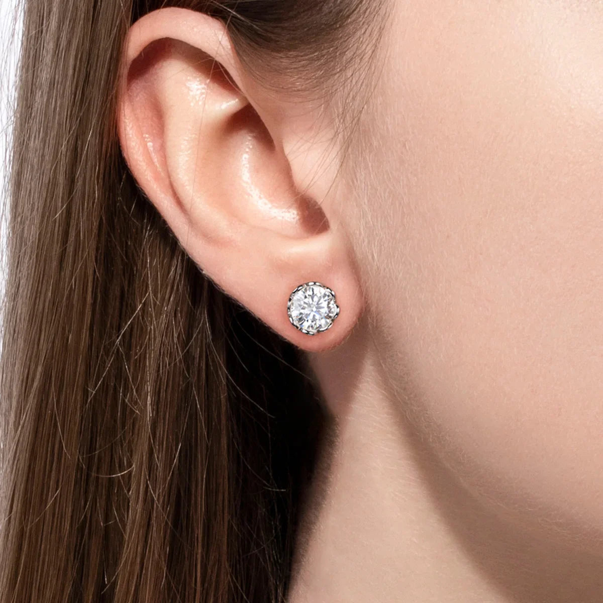 2cttw-6cttw Moissanites Diamond Earrings 925 Sterling Silver D Color VVS1 Moissanite Classic Stud Earrings For Woman