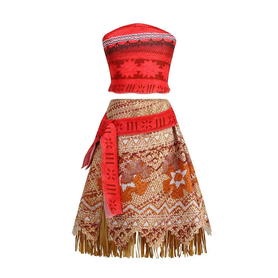 NEW Moana Episode 2 Movie Costume Princess Vaiana Role Play Dress Girls Carnival Outfit Toddler Polynesian Beach Dress